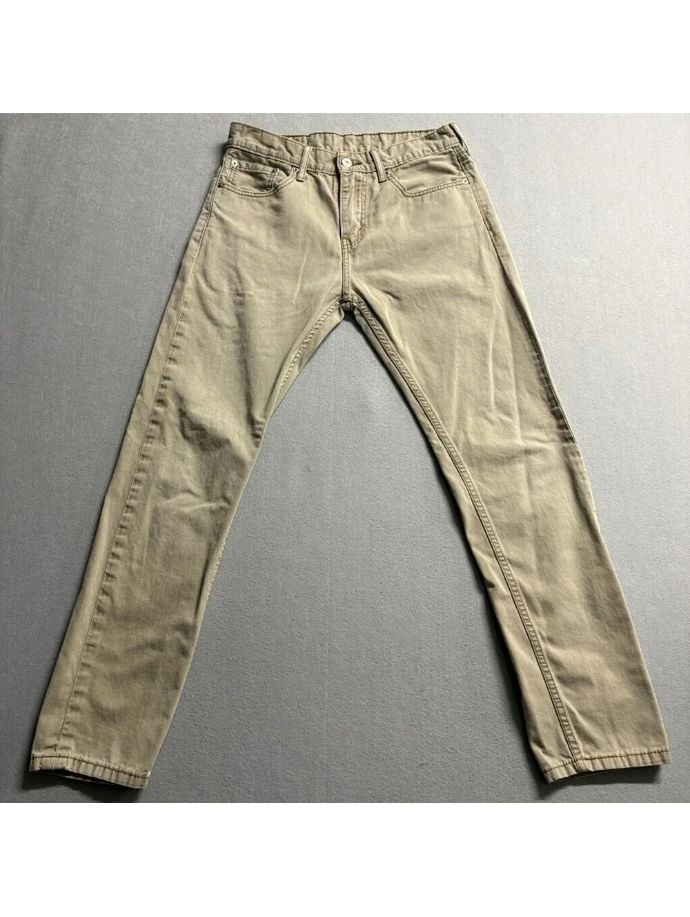 Levis 508 Commuter Pants Mens 29x30 Khaki Beige Slim Tapered Twill Chino